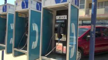 Panama Eski ve klasik kamu telefon kabinleri kaydırma