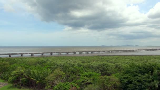 Time Lapse Shot Busy Long Panama Amazing Bridge — Stok Video