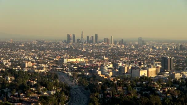 Légifelvételek Los Angeles Reggel Los Angeles Amerikai Egyesült Államok — Stock videók