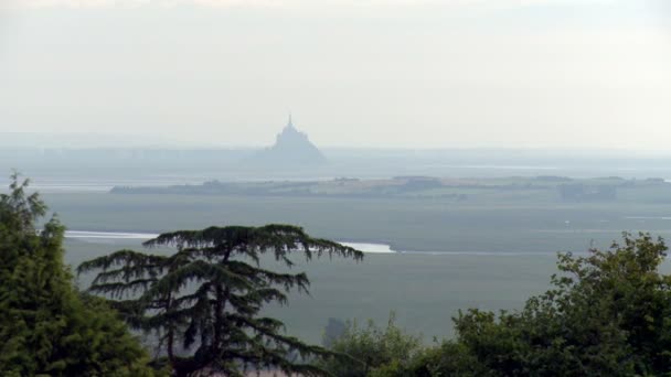 Zoom Del Hermoso Antiguo Mont Saint Michel Francia — Vídeo de stock