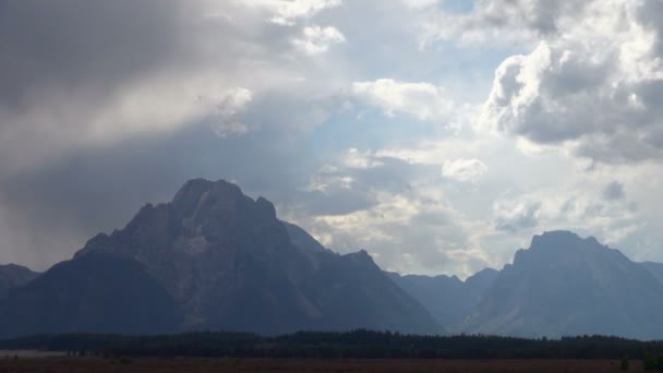 Tidsfördröjning För Grand Teton National Park Fantastiska Stora Berg — Stockvideo