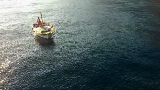 Vista Aérea Gente Navegando Agua Mientras Renuncian Sus Manos — Vídeo de stock