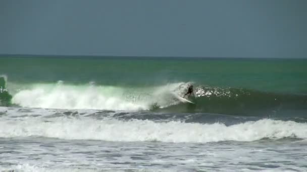 Ukončení Posouvání Shot Surfer Pláže Panamě — Stock video