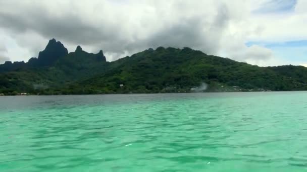 Pohybu Záběr Moorea Vody Tahiti Moorea Fracouzská Polynésie — Stock video