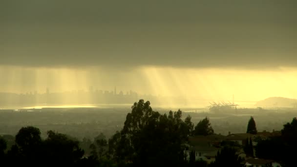 Gouden Zonsondergang San Francisco San Francisco Verenigde Staten Van Amerika — Stockvideo