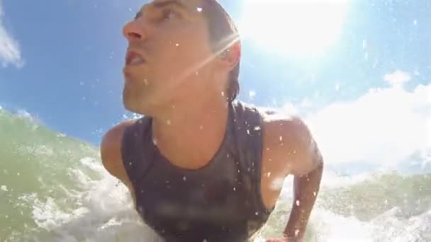 Desfrutando Surf Com Salpicos Saúde Nas Ondas Costa Rica Dia — Vídeo de Stock