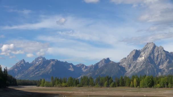 weithin sichtbare Berge des Grand Teton Nationalparks an einem klaren, schönen Tag