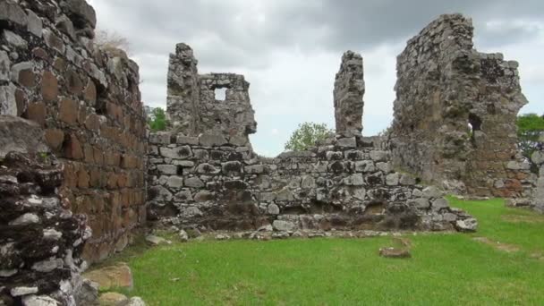 Shot Old Panama City Ruins — Stock Video