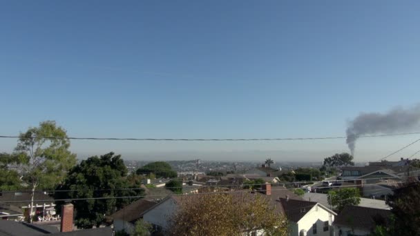 Los Angeles Medencében Gomolygó Füst Los Angeles Amerikai Egyesült Államok — Stock videók