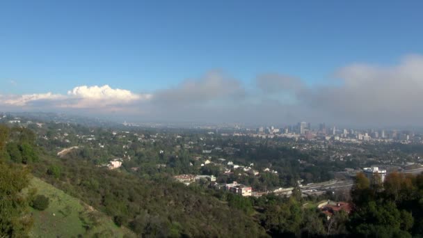 Θέα Στο Βουνό Του Los Angeles City Los Angeles Ηνωμένες — Αρχείο Βίντεο