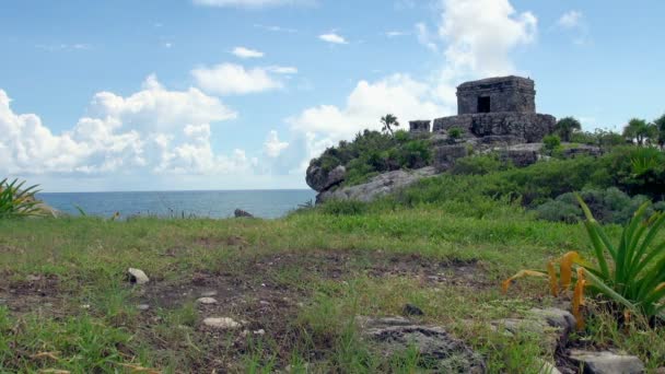 Een Prachtig Uitzicht Een Maya Ruïne Mexico Tulum — Stockvideo