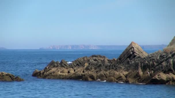 Старая Скала Остров Фаравэй Кудильеро Испания — стоковое видео