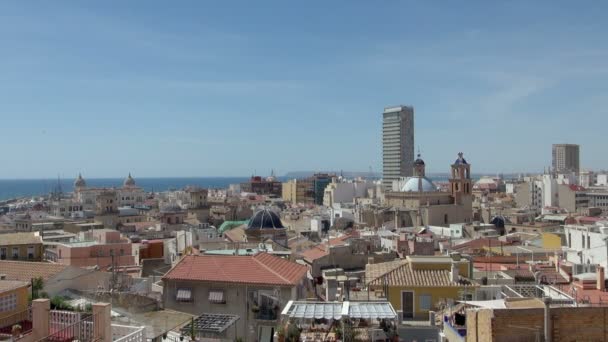 Classic Looking Homes Buildings Old City Alicante Spain Showing Its — Stock Video