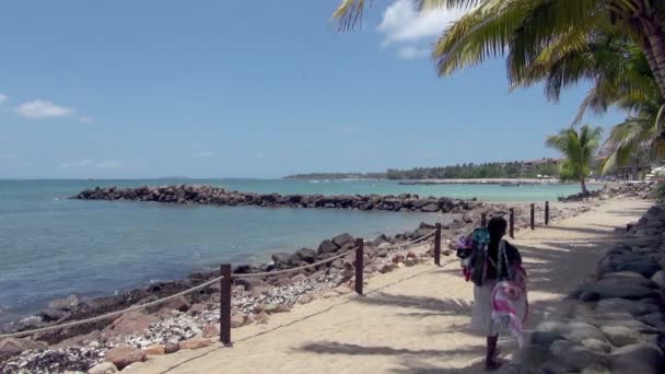 Atemberaubende Aussicht Auf Den Strand Von Sayulita Mexiko Einem Ruhigen — Stockvideo