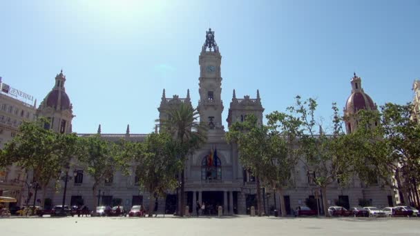 Vista Catedral Velha Longe Dia Ensolarado Valência Espanha Explorado Por — Vídeo de Stock