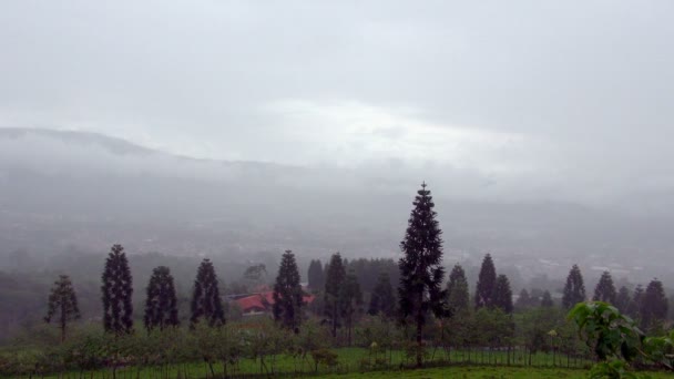 Berg Und Gebirge Gleich Verschwinden Nebel — Stockvideo