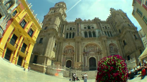 Famous Manquite Cathedral Malaga Spain Loved Tourists — Stock Video