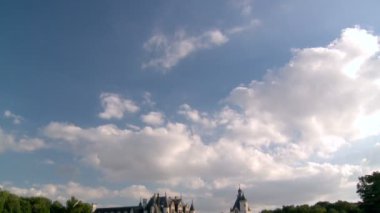 Pan: Geniş görünüm, tüm alan, Chateau de Chenonceau Fransa'nın şaşırtıcı