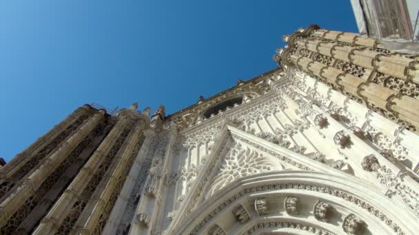 Mirando Hacia Arriba Hermoso Ade Increíble Catedral Santa María Sevilla — Vídeos de Stock