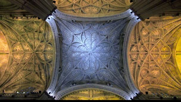 Incrível Design Simétrico Teto Catedral Santa Maria Cheia Inspiração — Vídeo de Stock