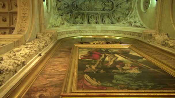 Masterpiece Paintings Artworks Saint Mary Cathedral Seville Spain — Stock Video