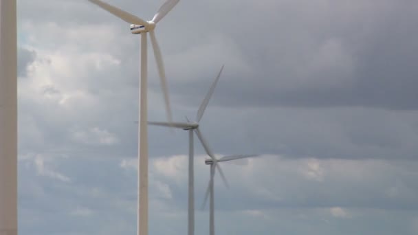 Spinning Blades Wind Turbines Loire Valley France — Stock Video