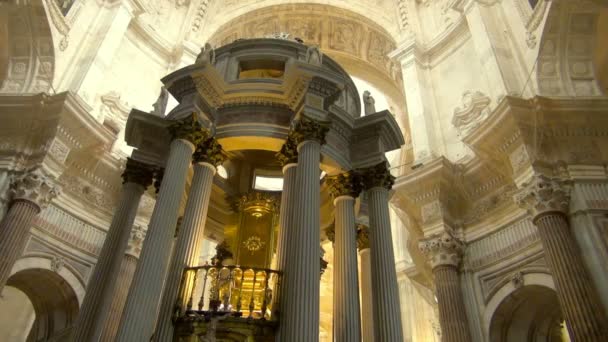 Vue Tournante Vers Intérieur Dôme Nouvelle Cathédrale Salamanque Espagne — Video