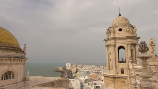 Cadiz Şehri Katedral Görüntüleri — Stok video