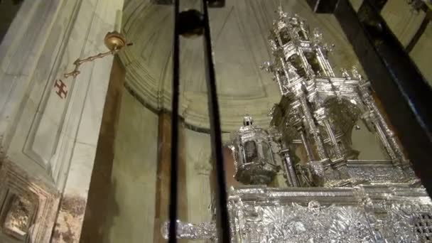 Vista Giratoria Hacia Interior Cúpula Nueva Catedral Salamanca España — Vídeos de Stock