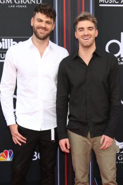 LAS VEGAS - MAY 20:  Chainsmokers, Alex Pall, Andrew Taggart at the 2018 Billboard Music Awards at MGM Grand Garden Arena on May 20, 2018 in Las Vegas, NV