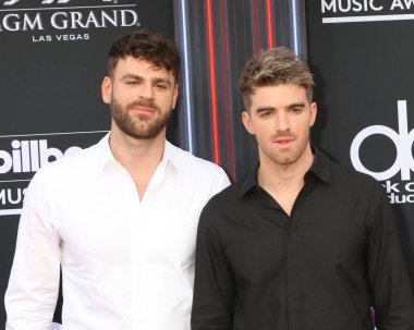 LAS VEGAS - MAY 20:  Chainsmokers, Alex Pall, Andrew Taggart at the 2018 Billboard Music Awards at MGM Grand Garden Arena on May 20, 2018 in Las Vegas, NV