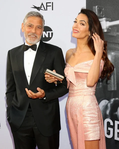 Los Angeles Haziran George Clooney Amal Clooney Amerikan Film Enstitüsü — Stok fotoğraf