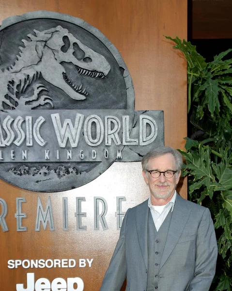 洛杉矶 6月12日 史蒂芬 斯皮尔伯格在 侏罗纪世界 堕落王国 首映在迪斯尼音乐厅2018年6月12日在洛杉矶 加利福尼亚州 — 图库照片