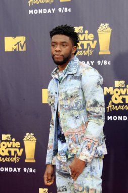 Los Angeles - Jun 16: Chadwick Boseman 2018 Mtv film ve Televizyon Ödülleri'nde 16 Haziran 2018 Barker askıda Santa Monica, Ca