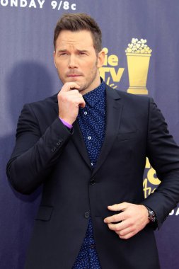 Los Angeles - Jun 16: Chris Pratt 2018 Mtv film ve Televizyon Ödülleri'nde 16 Haziran 2018 Barker askıda Santa Monica, Ca