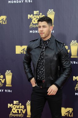 Los Angeles - Jun 16: Nick Jonas 2018 Mtv film ve Televizyon Ödülleri'nde 16 Haziran 2018 Barker askıda Santa Monica, Ca
