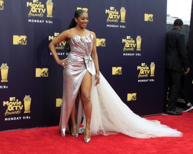 Los Angeles - Jun 16: Tiffany Haddish 2018 Mtv film ve Televizyon Ödülleri'nde 16 Haziran 2018 Barker askıda Santa Monica, Ca