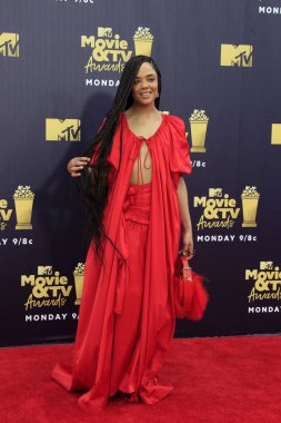 Los Angeles - Jun 16: Tessa Thompson 2018 Mtv film ve Televizyon Ödülleri'nde 16 Haziran 2018 Barker askıda Santa Monica, Ca