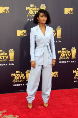 Los Angeles - Jun 16: Yara Shahidi 2018 Mtv film ve Televizyon Ödülleri'nde 16 Haziran 2018 Barker askıda Santa Monica, Ca