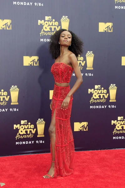 Los Angeles - Jun 16: Ashleigh Murray 2018 Mtv film ve Televizyon Ödülleri'nde 16 Haziran 2018 Barker askıda Santa Monica, Ca