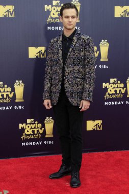 Los Angeles - Jun 16: Brandon Flynn 2018 Mtv film ve Televizyon Ödülleri'nde 16 Haziran 2018 Barker askıda Santa Monica, Ca