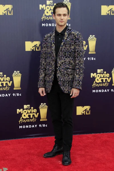 Los Angeles - Jun 16: Brandon Flynn 2018 Mtv film ve Televizyon Ödülleri'nde 16 Haziran 2018 Barker askıda Santa Monica, Ca