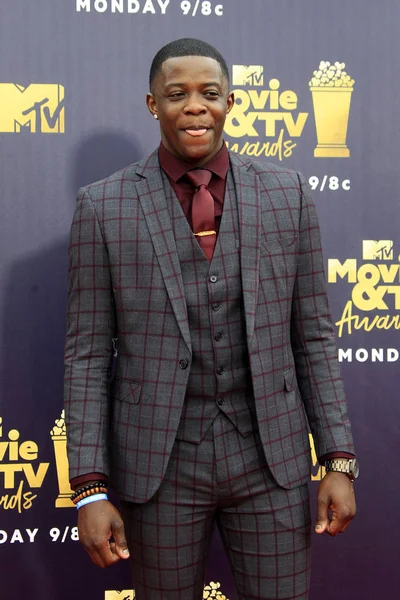 Los Angeles - Jun 16: James Shaw Jr 2018 Mtv film ve Televizyon Ödülleri'nde 16 Haziran 2018 Barker askıda Santa Monica, Ca