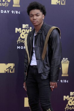 Los Angeles - Jun 16: Josh Levi 2018 Mtv film ve Televizyon Ödülleri'nde 16 Haziran 2018 Barker askıda Santa Monica, Ca