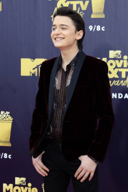 Los Angeles - Jun 16: Noah Schnapp 2018 Mtv film ve Televizyon Ödülleri'nde 16 Haziran 2018 Barker askıda Santa Monica, Ca