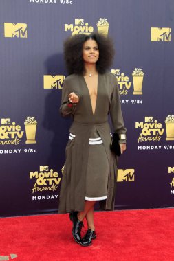 Los Angeles - Jun 16: Zazie pancar 2018 Mtv film ve Televizyon Ödülleri'nde 16 Haziran 2018 Barker askıda Santa Monica, Ca