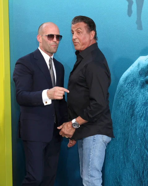 Los Angeles Ağustos Jason Statham Sylvester Stallone Üzerinde Ağustos 2018 — Stok fotoğraf