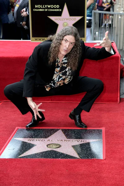 Los Angeles Ağustos Alfred Yankovic Weird Yankovic Hollywood Walk Fame — Stok fotoğraf