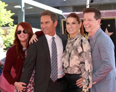 Los Angeles - Eylül 13: Megan Mullally, Eric Mccormack, Debra Messing, Sean Hayes Hollywood Eric Mccormack yıldız töreninde ünü 13 Eylül 2018 Los Angeles, Ca yürüyüş