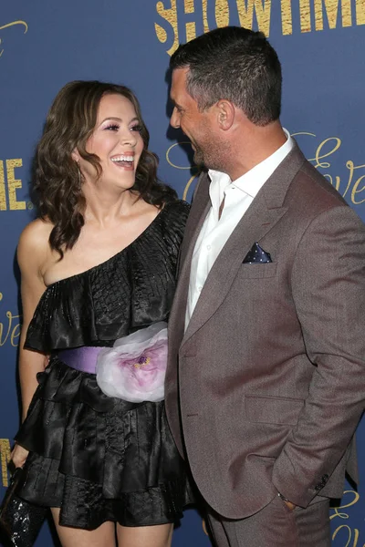 Los Angeles Sep Alyssa Milano Dave Bugliari Showtime Emmy Eve — Stock Photo, Image